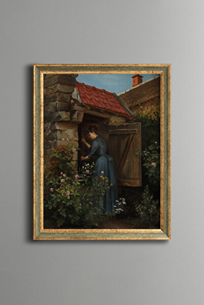 epiqart Young Girl at the Well - Vintage Patterned Painting - Fine Model