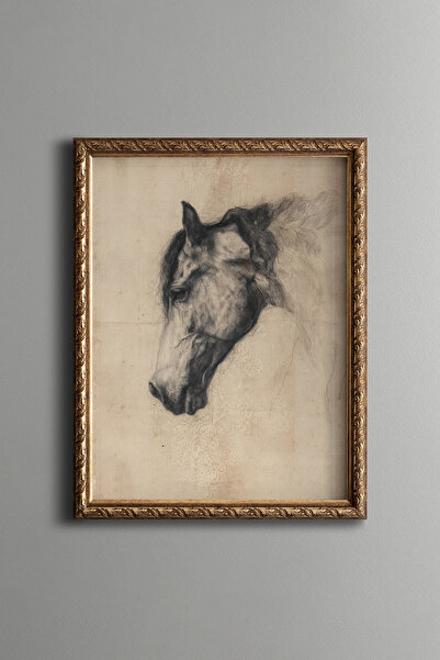 epiqart Horse Head Sketch - Vintage Patterned Painting - Fine Model