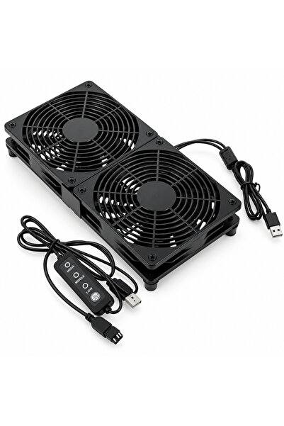 Alfais 6036 Dual USB Cooler Fan Laptop Modem under Console 240mm 5V 3 Stage S...