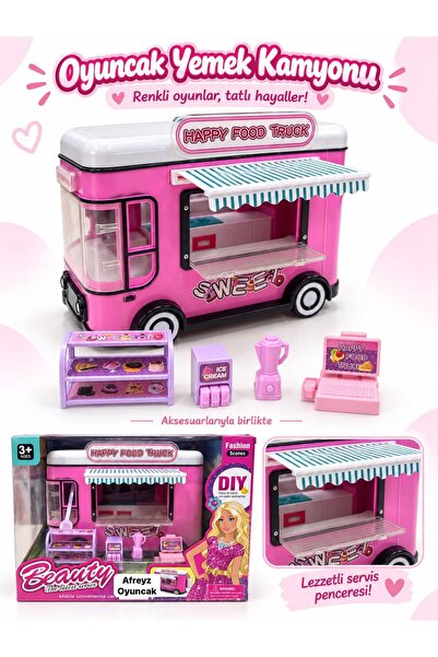afreyz oyuncak Pembe Oyuncak Yemek Kamyonu Sesli – Oyuncak Kız Çocuk Karavan ...