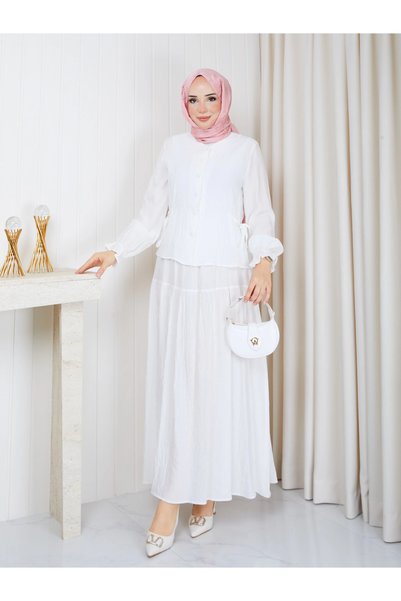 moda periy Ecem Double Suit White