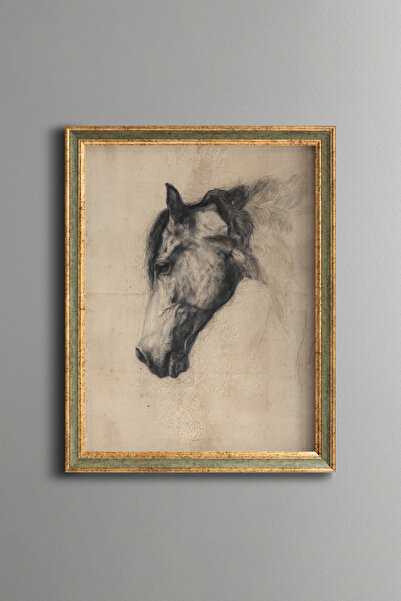 epiqart Horse Head Sketch - Vintage Patterned Painting - Fine Model