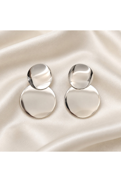 GlaMLo Accessories Εντυπωσιακά σκουλαρίκια με επικαλυπτόμενους μεταλλικούς δί...
