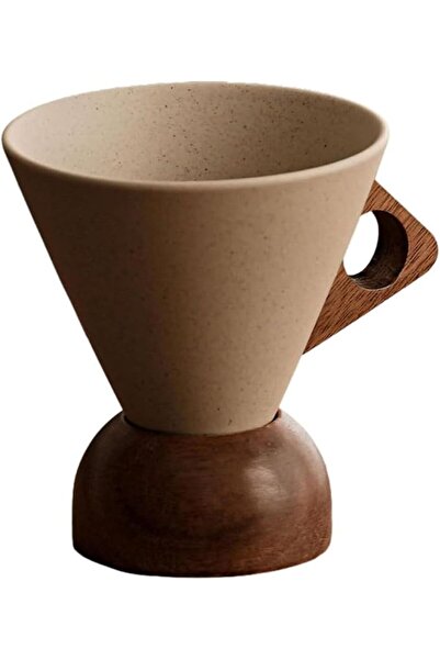 Tazweeq Ceramic Coffee Mug, Creative Coarse Pottery, Funnel Design, Exquisite...