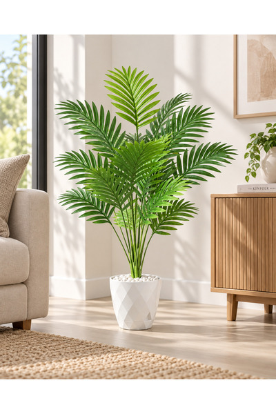 SY Vista Yapay Palmiye - Saksılı - Dekor Bitki - Yapay Çiçek - 90 CM