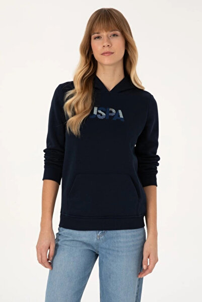 Polo u.s.polo Kadın Lacivert Kapüşonlu Basic Sweatshirt