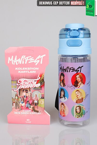 MANİFEST Lisanslı Toz Pembe Collection 500 ML Tritan Matara ve 7'li Kart Seti...