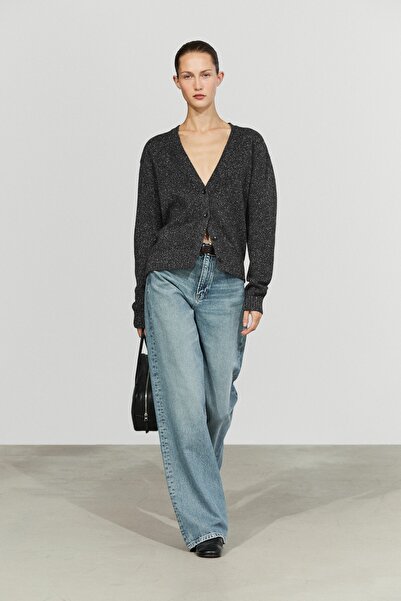 Massimo Dutti Yün ve kaşmir melanj triko hırka