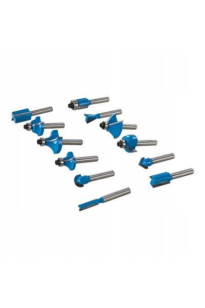 Silverline Set combinat de freze pentru router TCT de 1/4 ", 12 piese