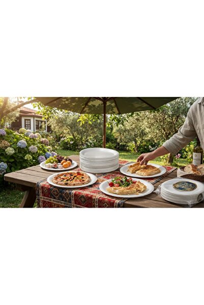 Şahin 20 cm Yuvarlak Açık Köpük Tabak - Mod 33 Servis Tabağı (100'lü Paket)