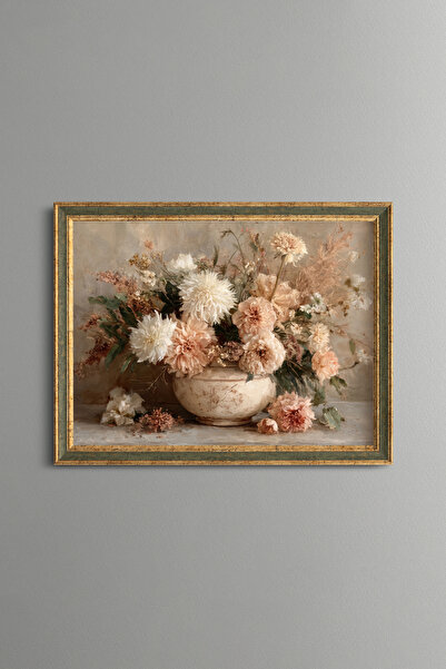 epiqart Pastel Flowers in a Vase - Vintage Patterned Painting - Fine Model