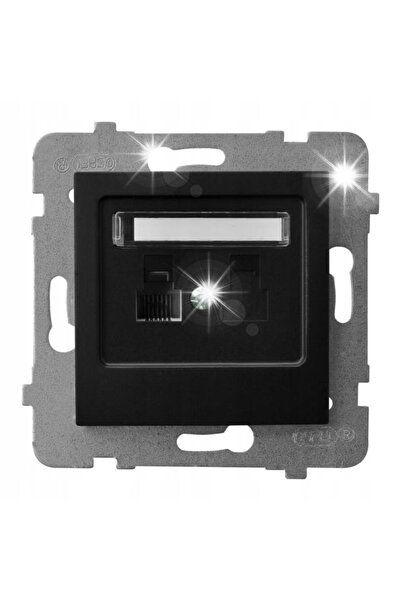 OSPEL Priză de calculator RJ45 5e simplă AS GPK-1G/K/m/33 Negru