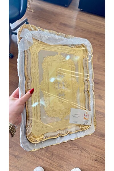LM صينية مستطيلة من خشب الورد الإيطالي الأصلي من ESTERHOMEDECOR، كبيرة ومتوسط...