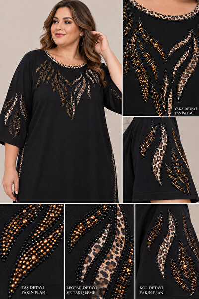Espira Leopard Stone Patterned Dress Plus Size