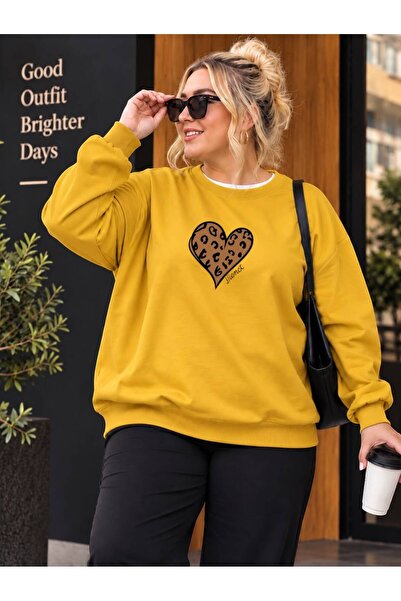HELLO ROMA 3 Yarn Combed Cotton Plus Size Leopard Print Heart Printed Unisex ...