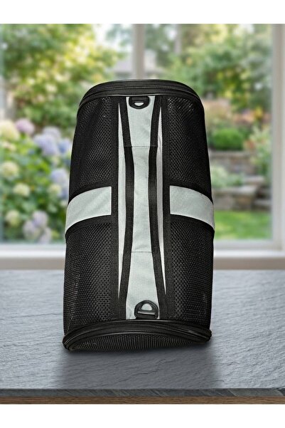 ZEKTON Fileli Silindirik Lüks Kedi Köpek Taşıma Çantası + Hediye Tasma 43x26.5x24 cm