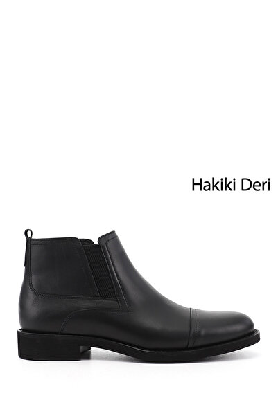 GÖNDERİ(R) Men's Black Genuine Leather Zippered Boots