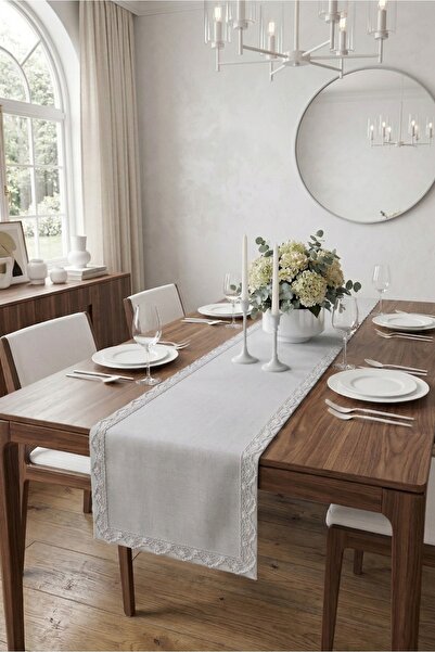Santara Elegance Lace Linen Runner 35 X 140 cm