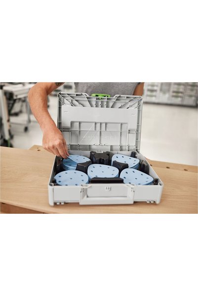 FESTOOL 100x Discuri abrazive de șlefuit cu prindere tip arici D125 + Systainer