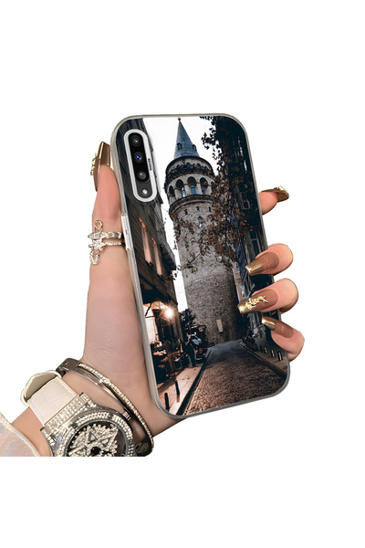 Hontinga Samsung Galaxy A30S Compatible Silicone Edge Hard Back Case Galata T...
