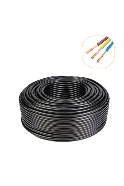 COBI SMART® Cablu electric 3x1.5 mm², 100 m, negru, izolatie PVC, flexibil, m...