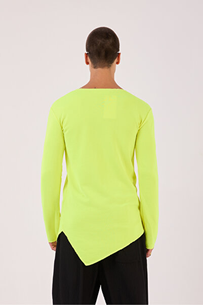 Superbluemexico SWEATSHIRT ASIMETRIC VERDE PENTRU BĂRBAȚI