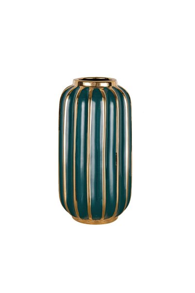 OEM Vaza decorativa A22G-L, ceramica, verde + auriu, 29 cm