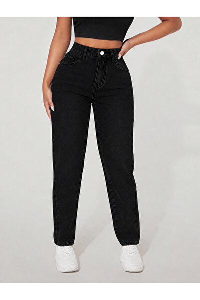 connemara Women's High Waist Straight Fit Black Jeans