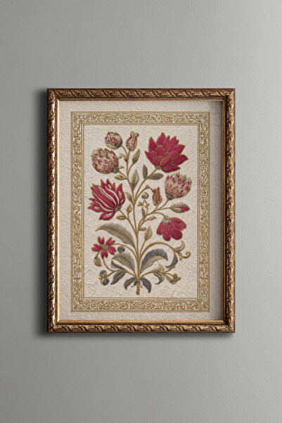 epiqart Embroidered Floral Motif - Vintage Patterned Painting - Fine Model