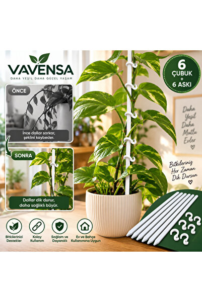 VAVENSA Bitki Klipsi 6 Adet Dal Tutucu Bitki Destek Çubuğu Saksı Bitki Gövde ...