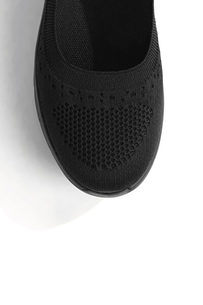Tonny Black Kadın Siyah Siyah Triko Günlük Loafer Ayakkabı