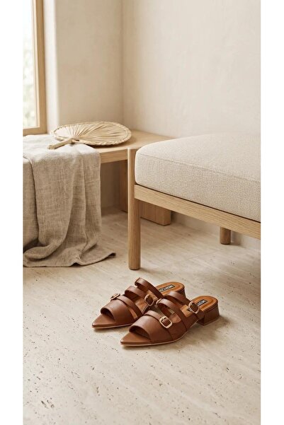 Ms Premium 7102 Genuine Leather Women's Slippers