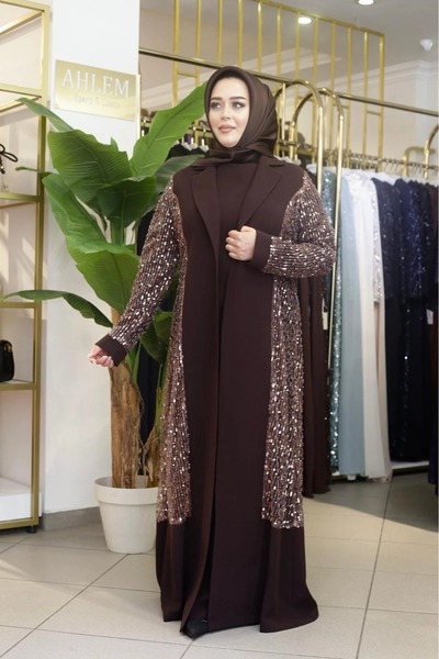 ahlemden LUNA PAYET KOL ABAYA TAKIM 5226 KOD