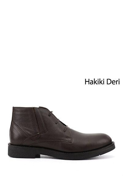 GÖNDERİ(R) Men's Brown Float Zippered Genuine Leather Classic Boots