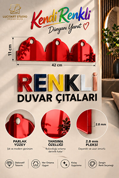 Arıkoğlu Reklam ve Yapı LucitART 2.8 mm Renkli Pleksi Duvar Çıtası 42x11 cm –...