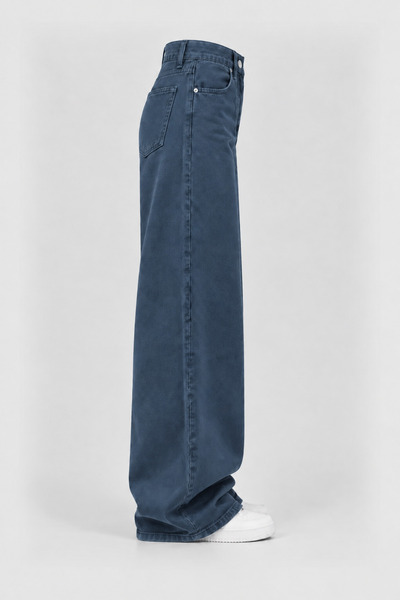 J&KSTORES Casual Loose Wide Leg High Waist Straight Baggy Jean Pants