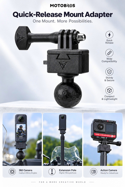 Motobros Aksiyon Kamera Insta360 - DJI ACTİON - GO PRO Uyumlu MTW-A Hızlı Sök...