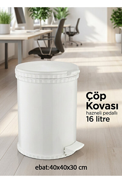 Özmet Çöp Kovası Hazneli ve Pedallı 16 Litre