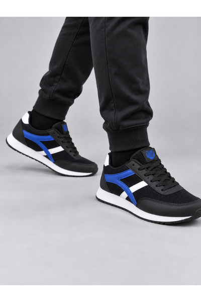 relaxis pantofi sport pentru bărbați, negru, albastru, cu talpă confortabilă, cu șireturi, pantofi casual