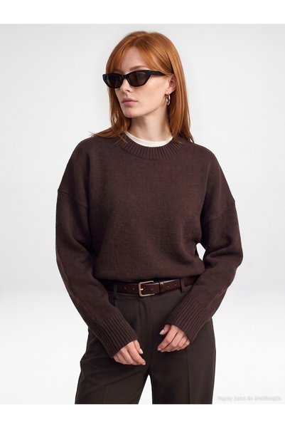 Dilvin 10886 Wool Blend Crew Neck Sweater