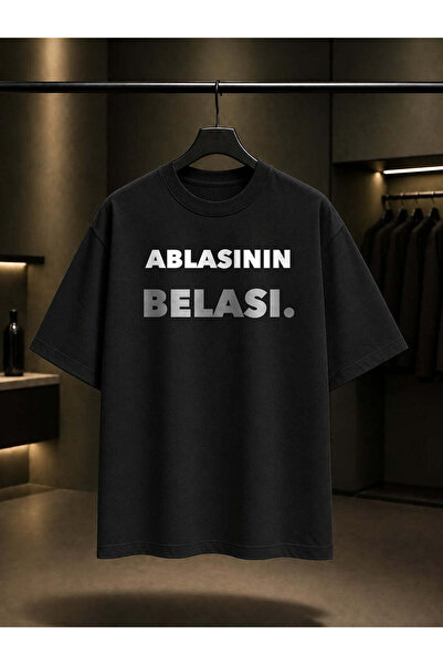 fame-stoned Ablas'In Belası Written Printed Unisex 100% Cotton T-Shirt