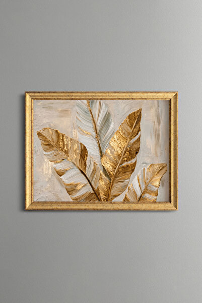 epiqart Golden Leaves - Vintage Patterned Painting - Fine Model