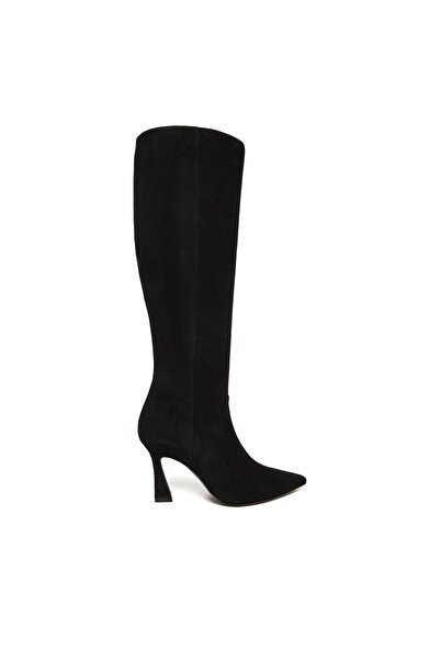 Stuart Weitzman Cizme negre Vinnie cu fermoar pentru femei SM588