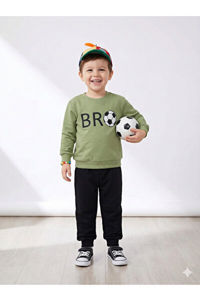 Momivi Kids 100% Cotton Boys' Bro Printed 2-Piece Top and Bottom Set