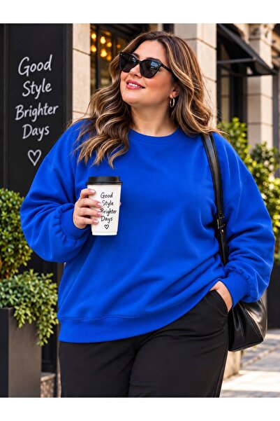 HELLO ROMA SWEATSHIRT UNISEX MĂRIME MARE, BUMBAC PEȘTUIT CU 3 FIPIELE VP1