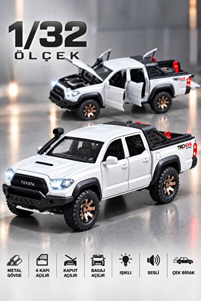 Fidan oyuncak Toyota Tacoma Trd 4x4 Off-Road Model Araba 1/32 Ölçek Diecast M...