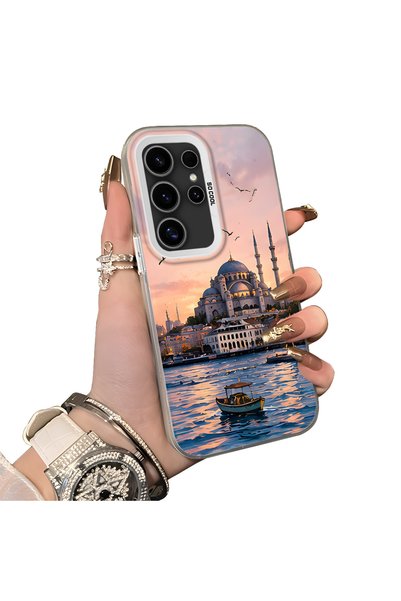 Hontinga Samsung Galaxy S24 Ultra Compatible Silicone Edge Hard Back Case Ist...