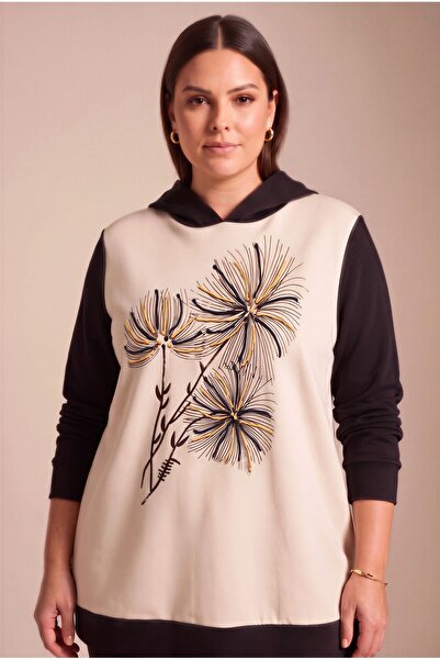 RMG Custom Printed Hooded Oversized Sweatshirt Black