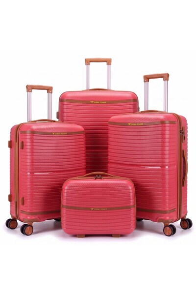 Dubai Power 4 Pcs PP Luggage Set 14/20/24/28 Inch with Cosmetic Case, TSA Loc...