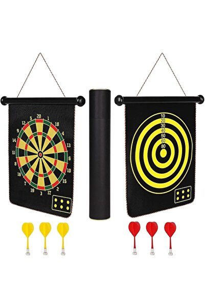 Arabest Magnetic Dart Board for Kids, 17 Inch Double Sided Dart Board Game, I...